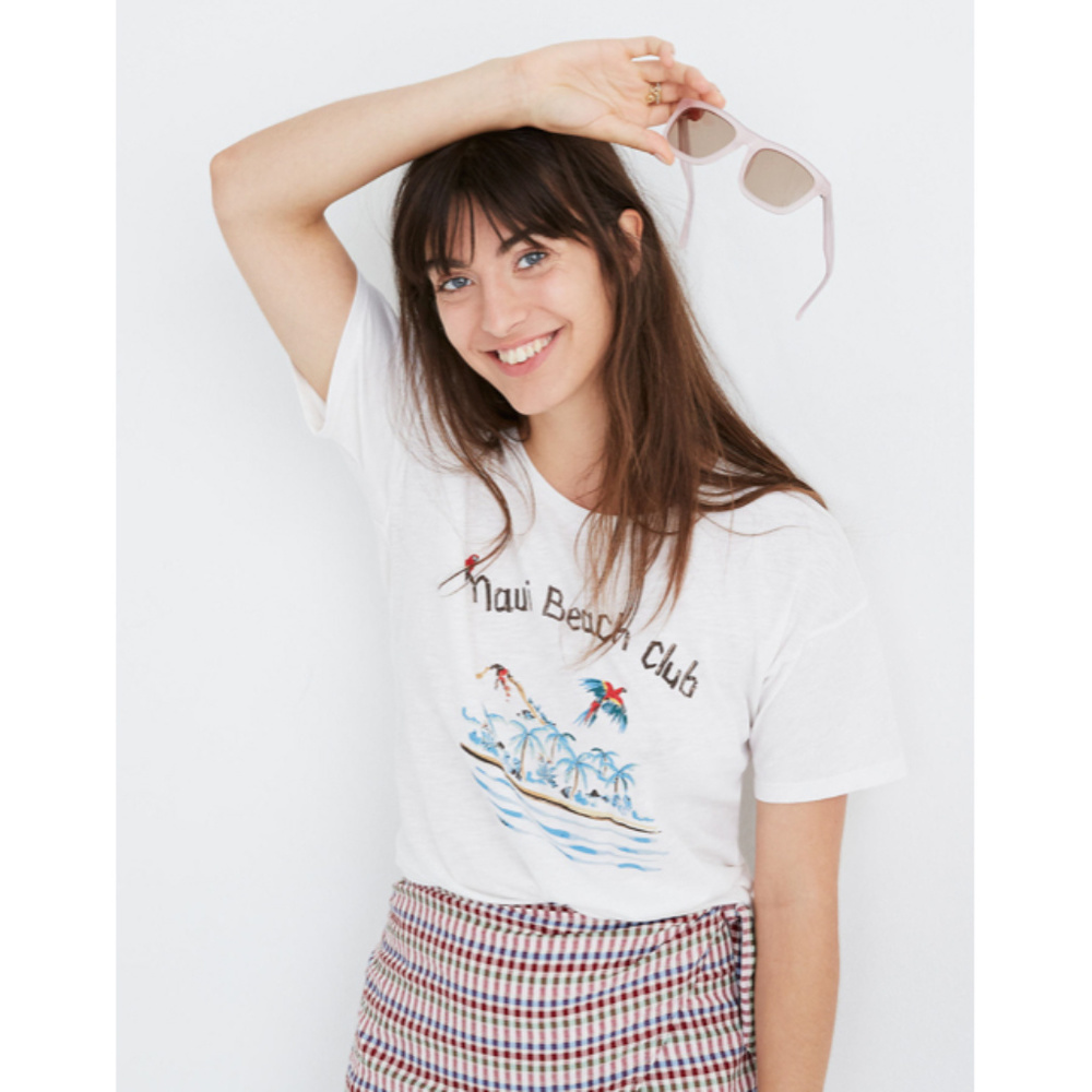 NWT Madewell Maui Beach Club White T-Shirt